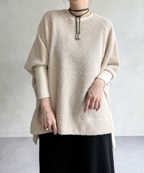 BEARDSLEY(ビアズリー)の「フリンジヤーンビッグプルオーバー(ニット/セーター・レディース・アイボリー/ブラック・FREE)」の12枚目の写真