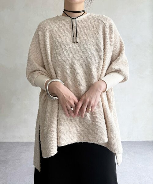 BEARDSLEY(ビアズリー)の「フリンジヤーンビッグプルオーバー(ニット/セーター・レディース・アイボリー/ブラック・FREE)」の13枚目の写真