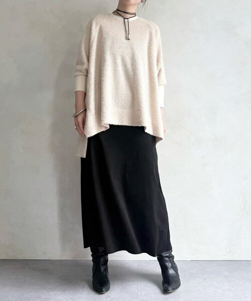 BEARDSLEY(ビアズリー)の「フリンジヤーンビッグプルオーバー(ニット/セーター・レディース・アイボリー/ブラック・FREE)」の14枚目の写真