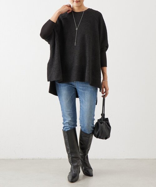 BEARDSLEY(ビアズリー)の「フリンジヤーンビッグプルオーバー(ニット/セーター・レディース・アイボリー/ブラック・FREE)」の2枚目の写真