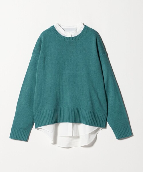 A DAY IN THE LIFE UNITED ARROWS(アデイインザライフユナイテッドアローズ)の「バルキーアクリル ニット+シャツ ‐ウォッシャブル‐<A DAY IN THE LIFE>(ニット/セーター・レディース・その他1/ベージュ/ダークグレー/ターコイズブルー系・FREE)」の4枚目の写真