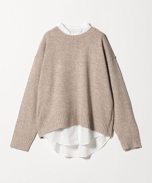 A DAY IN THE LIFE UNITED ARROWS(アデイインザライフユナイテッドアローズ)の「バルキーアクリル ニット+シャツ ‐ウォッシャブル‐<A DAY IN THE LIFE>(ニット/セーター・レディース・その他1/ベージュ/ダークグレー/ターコイズブルー系・FREE)」の3枚目の写真