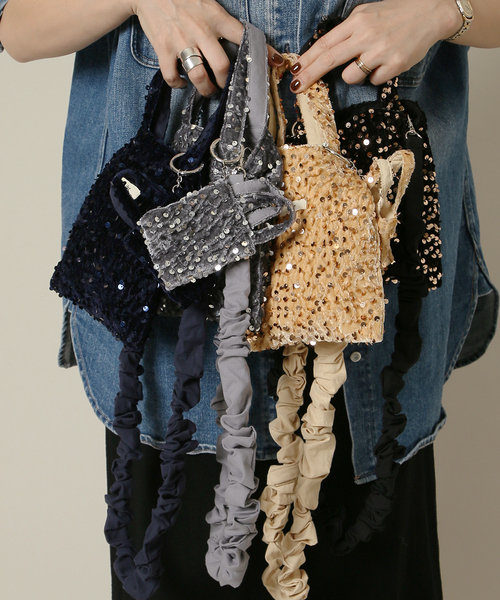 Uhr×IENA ENFANT ♡別注spangle mini ショルダーバッグ Uhr 別注 ベロアSpangle Mini ShoulderBag kids（ショルダーバッグ