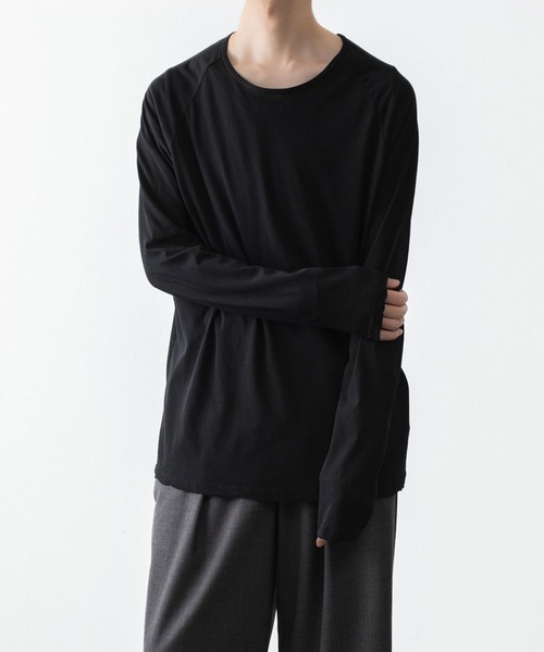ATTACHMENT(アタッチメント)の「100/3 ハイツイスト ジャージー ラグラン L/S TEE / 100/3 HIGH TWIST JERSEY RAGLAN L/S TEE(Tシャツ/カットソー・メンズ・ライトオレンジ系/ブラック/グレー/ホワイト・2/3)」の2枚目の写真