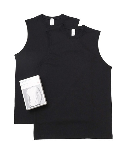 ARKnets（アークネッツ）の「Schiesser Revival / シーサー・リバイバル：AMERICAN T-SHIRTS Siglet 2PACK：228010[MUS]（Tシャツ/カットソー・メンズ・ホワイト/ブラック・4/6/5）」の2枚目の写真