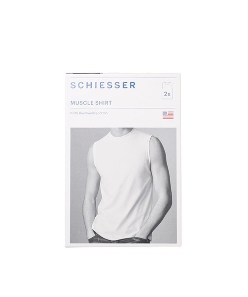 ARKnets（アークネッツ）の「Schiesser Revival / シーサー・リバイバル：AMERICAN T-SHIRTS Siglet 2PACK：228010[MUS]（Tシャツ/カットソー・メンズ・ホワイト/ブラック・4/6/5）」の9枚目の写真