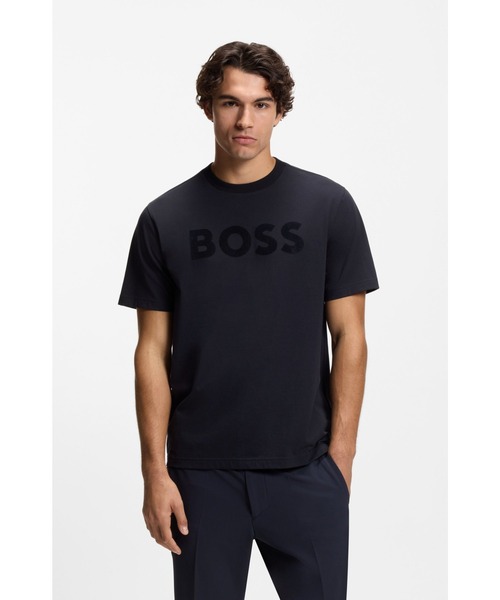 BOSS(ボス)の「リラックスフィットTシャツ ストレッチコットン トーナルロゴ(Tシャツ/カットソー・メンズ・カーキ/ダークブルー・S/XL/L/M/XXL)」の2枚目の写真