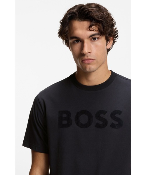 BOSS(ボス)の「リラックスフィットTシャツ ストレッチコットン トーナルロゴ(Tシャツ/カットソー・メンズ・カーキ/ダークブルー・S/XL/L/M/XXL)」の7枚目の写真