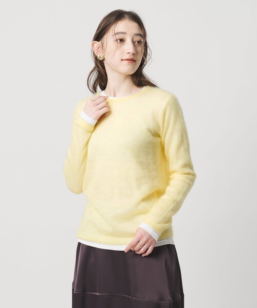 UNITED ARROWS（ユナイテッドアローズ）の「モヘヤ クルーネック ニット（ニット/セーター・レディース・ダークグレー/クリーム・FREE）」の5枚目の写真