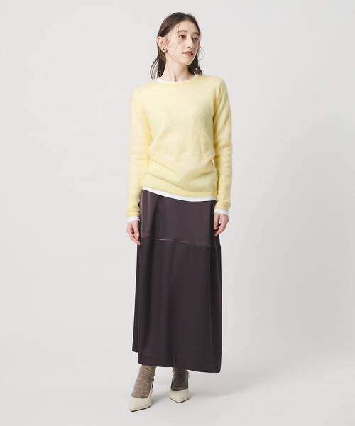 UNITED ARROWS（ユナイテッドアローズ）の「モヘヤ クルーネック ニット（ニット/セーター・レディース・ダークグレー/クリーム・FREE）」の7枚目の写真