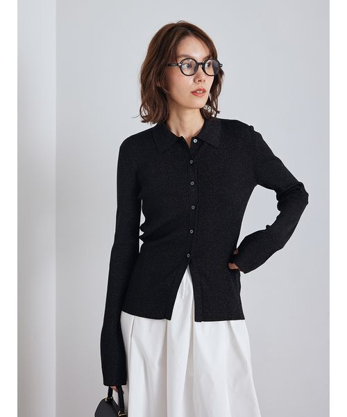 Mila Owen（ミラオーウェン）の「【セットアイテム】ポロ衿ニットタックフレアスカートコーデSET（ワンピース・レディース・ブラック/ブラウン/チェック・0/1）」の9枚目の写真