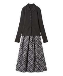 Mila Owen | 【セットアイテム】ポロ衿ニットタックフレアスカートコーデSET(ワンピース)