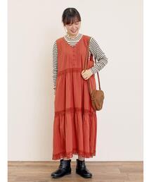 Samansa Mos2 | 【S/Mサイズ】レースティアードノースリーブワンピース(ワンピース)