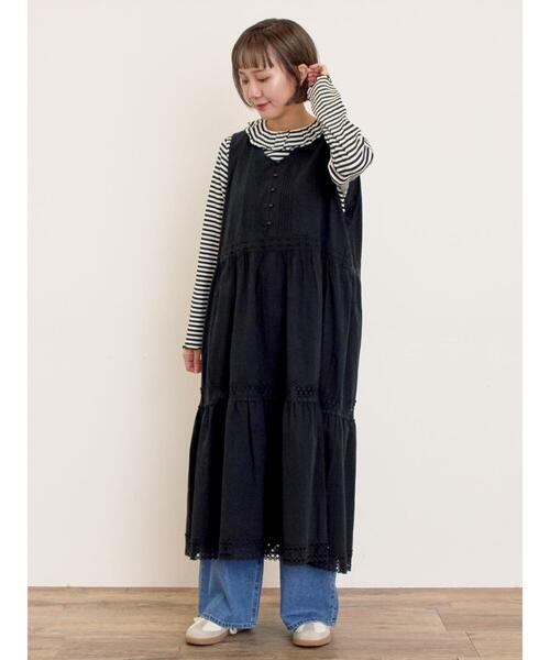 Samansa Mos2（サマンサ モスモス）の「【S/Mサイズ】レースティアードノースリーブワンピース（ワンピース・レディース・キナリ/レッド/ブラック・S/M）」の10枚目の写真