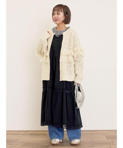 Samansa Mos2（サマンサ モスモス）の「【S/Mサイズ】レースティアードノースリーブワンピース（ワンピース・レディース・キナリ/レッド/ブラック・S/M）」の11枚目の写真