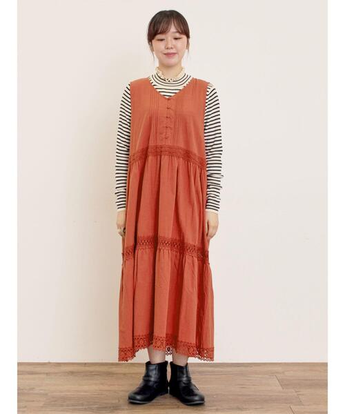 Samansa Mos2（サマンサ モスモス）の「【S/Mサイズ】レースティアードノースリーブワンピース（ワンピース・レディース・キナリ/レッド/ブラック・S/M）」の15枚目の写真