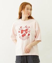 MILKFED. | WATERCOLOR STRAWBERRY WIDE S/S TEE(Tシャツ/カットソー)
