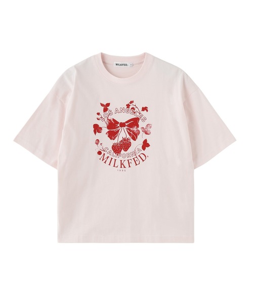 MILKFED.（ミルクフェド）の「WATERCOLOR STRAWBERRY WIDE S/S TEE（Tシャツ/カットソー・レディース・オフホワイト/ライトピンク/チャコール・L/M）」の10枚目の写真