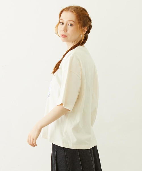 MILKFED.（ミルクフェド）の「WATERCOLOR STRAWBERRY WIDE S/S TEE（Tシャツ/カットソー・レディース・オフホワイト/ライトピンク/チャコール・L/M）」の20枚目の写真