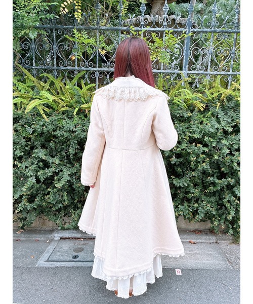 PINK HOUSE綿ローン フリルオフホワイトミディ丈コート（未使用に近い） PINK HOUSE綿ローン フリルオフホワイトミディ丈コート（未使用に近い）