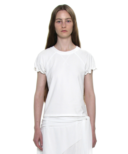 PARTIMENTO WOMEN(パルティメントウィメン)の「レギュラーパフショートスリーブTシャツ_ホワイト(Tシャツ/カットソー・レディース・その他・SMALL/MEDIUM)」の1枚目の写真