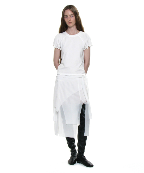 PARTIMENTO WOMEN(パルティメントウィメン)の「レギュラーパフショートスリーブTシャツ_ホワイト(Tシャツ/カットソー・レディース・その他・SMALL/MEDIUM)」の6枚目の写真