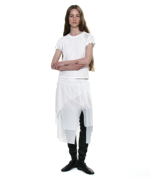 PARTIMENTO WOMEN(パルティメントウィメン)の「レギュラーパフショートスリーブTシャツ_ホワイト(Tシャツ/カットソー・レディース・その他・SMALL/MEDIUM)」の7枚目の写真