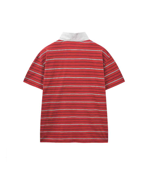 RENSE（レンセ）の「Multi Stripe Rugby Collar T-shirt Red（ポロシャツ・レディース・その他・OS）」の5枚目の写真