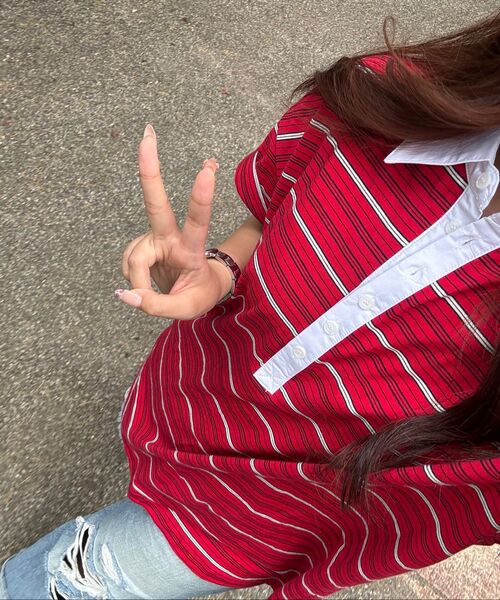 RENSE（レンセ）の「Multi Stripe Rugby Collar T-shirt Red（ポロシャツ・レディース・その他・OS）」の7枚目の写真