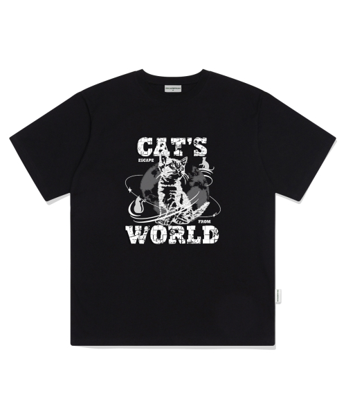 ESCAPEFROM（エスケープフロム）の「キャッツワールドプリントオーバーサイズ半袖Tシャツブラック（Tシャツ/カットソー・レディース・その他・LARGE/SMALL/MEDIUM）」の3枚目の写真