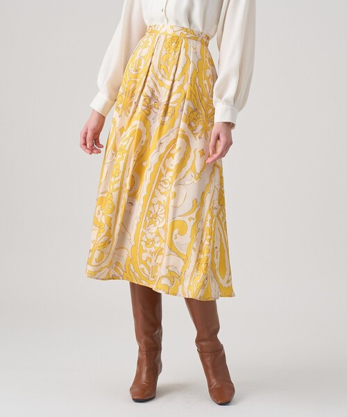 ペイズリープリントタック スカート（スカート）｜ANAYI（アナイ）の