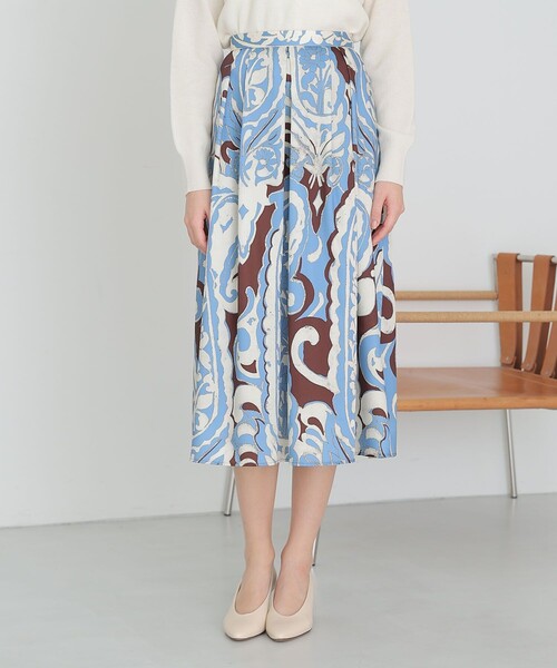 ペイズリープリントタック スカート（スカート）｜ANAYI（アナイ）の