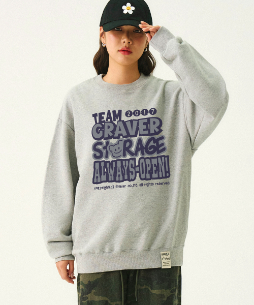 GRAVER（グレーバー）の「[ユニセックス]ストレージ スウェット_グレー（スウェット・レディース・ライトグレー・SMALL/MEDIUM/LARGE/X-LARGE）」の2枚目の写真