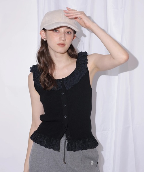 Rirandture(リランドチュール)の「カットワークレースフリルタンク(ニット/セーター・レディース・ホワイト/ライトブルー/ブラック・2)」の11枚目の写真