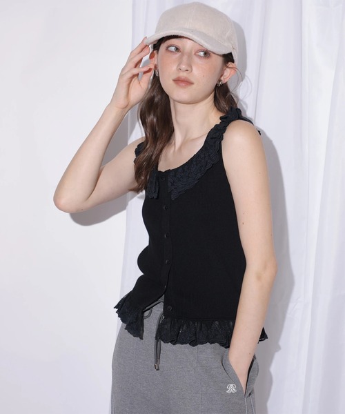 Rirandture(リランドチュール)の「カットワークレースフリルタンク(ニット/セーター・レディース・ホワイト/ライトブルー/ブラック・2)」の13枚目の写真