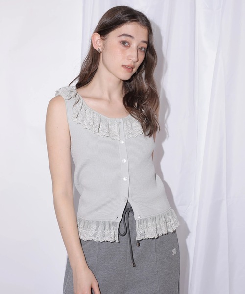 Rirandture(リランドチュール)の「カットワークレースフリルタンク(ニット/セーター・レディース・ホワイト/ライトブルー/ブラック・2)」の18枚目の写真