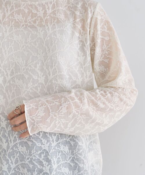 Green　Parks（グリーンパークス）の「レースハイネックプルオーバー（Tシャツ/カットソー・レディース・ブラック/カーキ/アイボリー・FREE）」の14枚目の写真