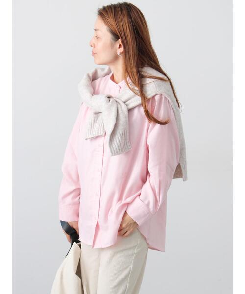 Lugnoncure（ルノンキュール）の「刺繍入りバンドカラーシャツ（シャツ/ブラウス・レディース・サックスブルー/ピンク/オフホワイト・F）」の4枚目の写真