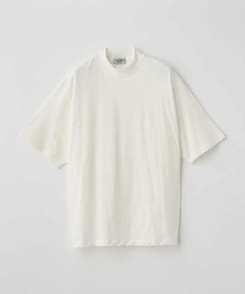 コットン オーバーサイズモックネックＴシャツ