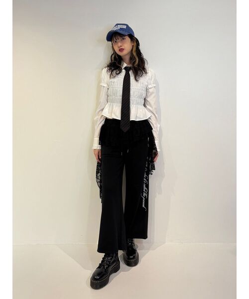 jouetie（ジュエティ）の「レースドッキングスウェットパンツ【セットアップ対応】（スウェットパンツ・レディース・ネイビー/グレー/ブラック・MEDIUM）」の13枚目の写真