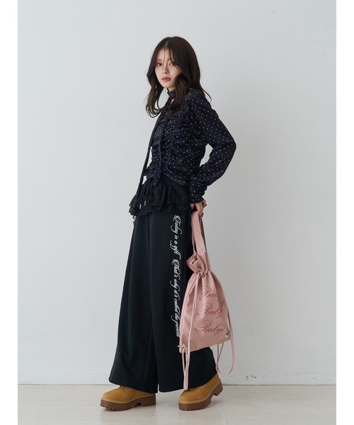 jouetie（ジュエティ）の「レースドッキングスウェットパンツ【セットアップ対応】（スウェットパンツ・レディース・ネイビー/グレー/ブラック・MEDIUM）」の7枚目の写真