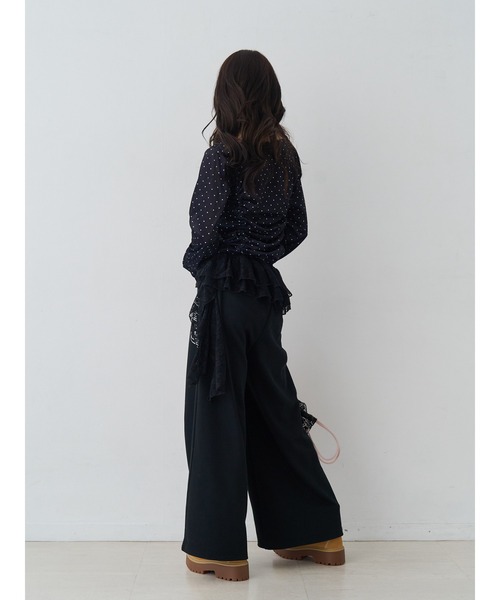 jouetie（ジュエティ）の「レースドッキングスウェットパンツ【セットアップ対応】（スウェットパンツ・レディース・ネイビー/グレー/ブラック・MEDIUM）」の8枚目の写真