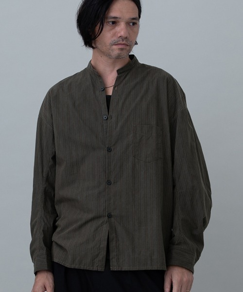 EGO TRIPPING（エゴトリッピング）の「ms6329- SUMISHIRT 墨染スタンドカラーシャツ(616608)（シャツ/ブラウス・メンズ・ストライプ・46/48）」の10枚目の写真