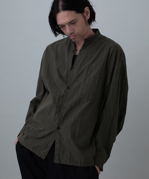EGO TRIPPING（エゴトリッピング）の「ms6329- SUMISHIRT 墨染スタンドカラーシャツ(616608)（シャツ/ブラウス・メンズ・ストライプ・46/48）」の11枚目の写真