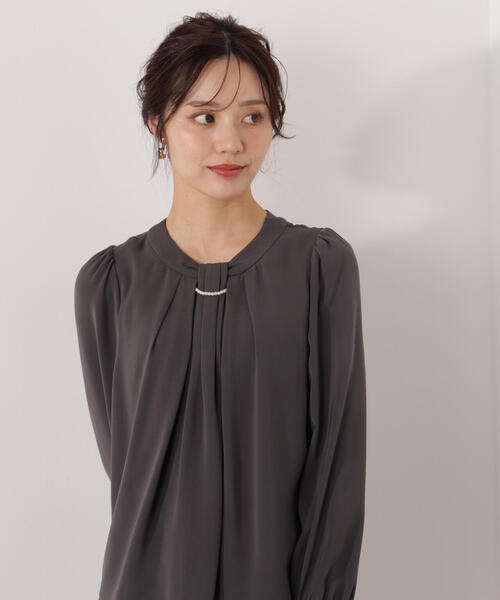 PROPORTION BODY DRESSING（プロポーションボディドレッシング）の「パール付きベーシックブラウス / 1216110004（シャツ/ブラウス・レディース・ピンク/ホワイト系その他/ダークグレー・MEDIUM/SMALL）」の15枚目の写真