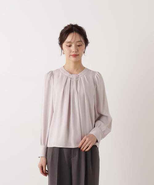 PROPORTION BODY DRESSING（プロポーションボディドレッシング）の「パール付きベーシックブラウス / 1216110004（シャツ/ブラウス・レディース・ピンク/ホワイト系その他/ダークグレー・MEDIUM/SMALL）」の5枚目の写真