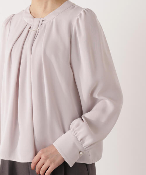 PROPORTION BODY DRESSING（プロポーションボディドレッシング）の「パール付きベーシックブラウス / 1216110004（シャツ/ブラウス・レディース・ピンク/ホワイト系その他/ダークグレー・MEDIUM/SMALL）」の11枚目の写真