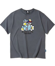 キャンディラビットグラフィックTシャツ - グレー