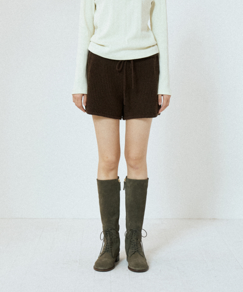 HOWUS(ホワス)の「CLE KNIT SHORTS (BROWN)(その他パンツ・レディース・ブラウン・FREE)」の1枚目の写真