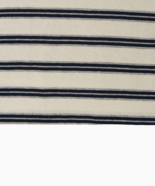 MENASOO（ミナス）の「Multi Stripe Collar T Shirt_Navy Ivory（ポロシャツ・レディース・ホワイト×ネイビー・F）」の8枚目の写真